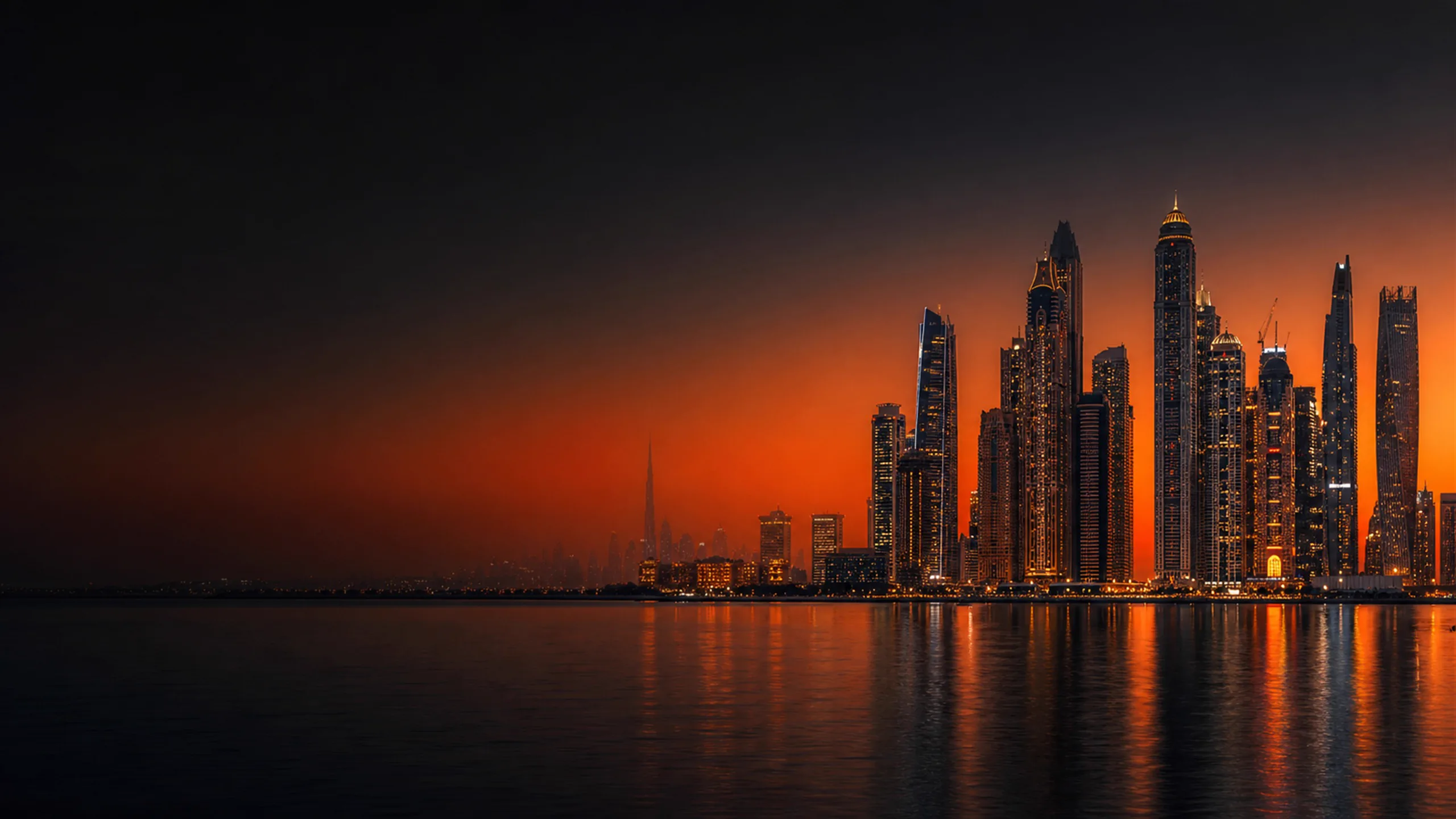Dubai skyline at sunset